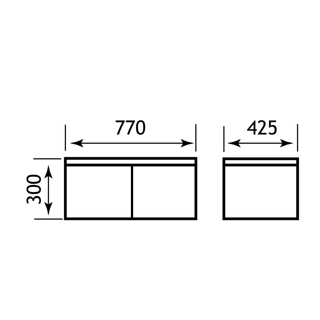 Sorrento 76cm wall hung unit High Gloss White