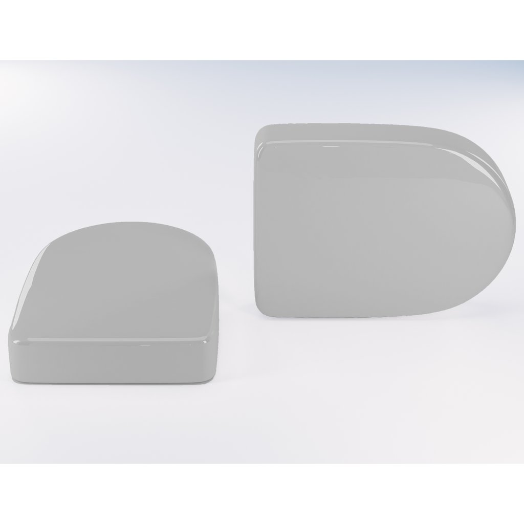 D Shape Vent Cap (pair) Grey