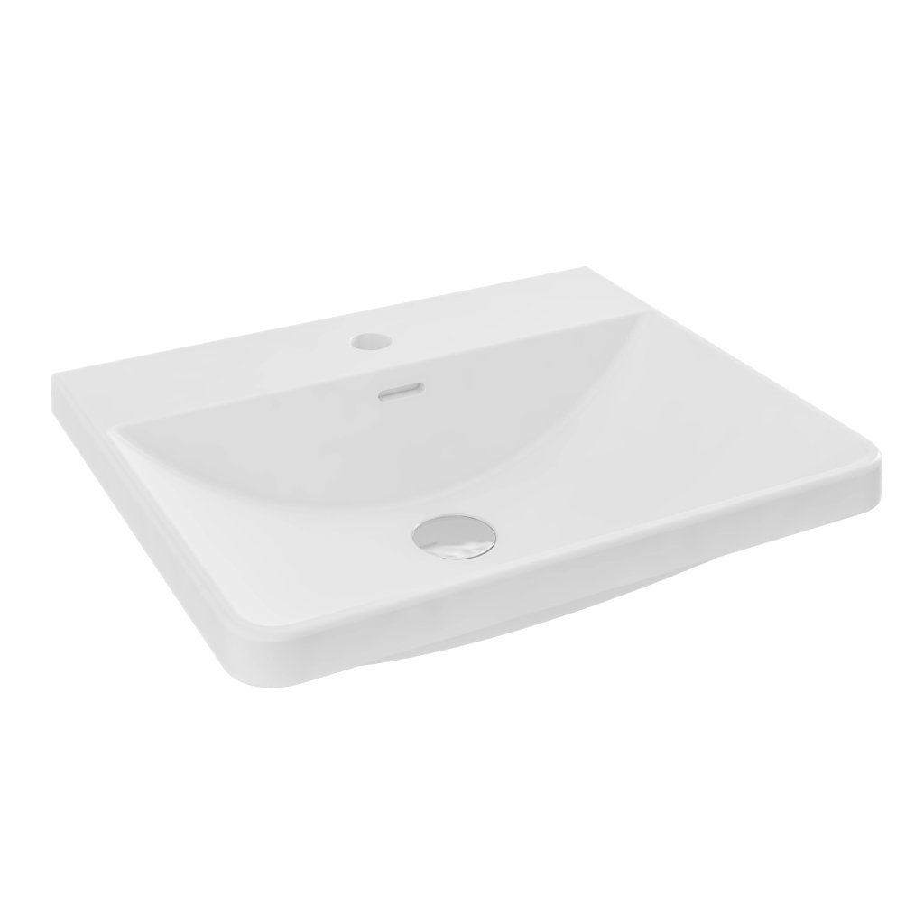 Cavone 50cm x 43cm 1 Tap Hole Ceramic Basin - Gloss White