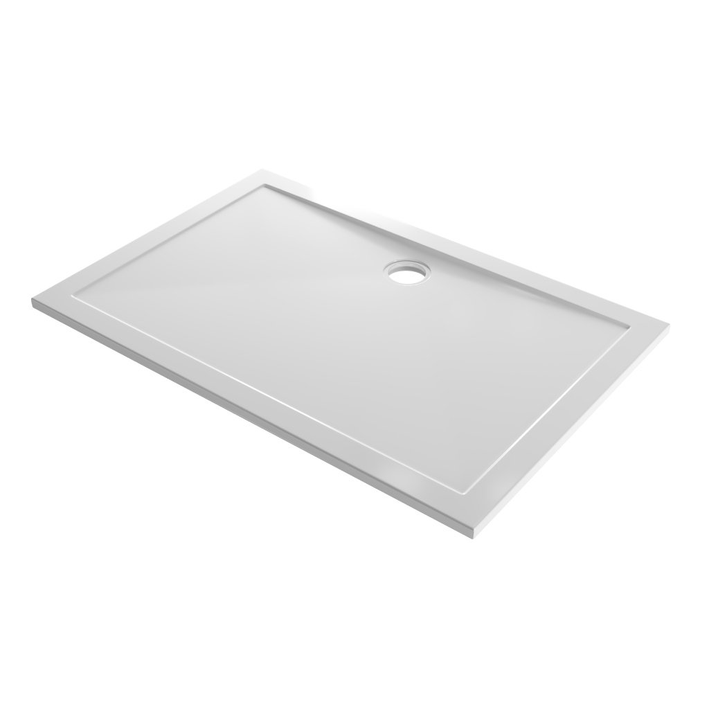  Corsair 900 x 800mm 25mm Rectangular Shower Tray - White 