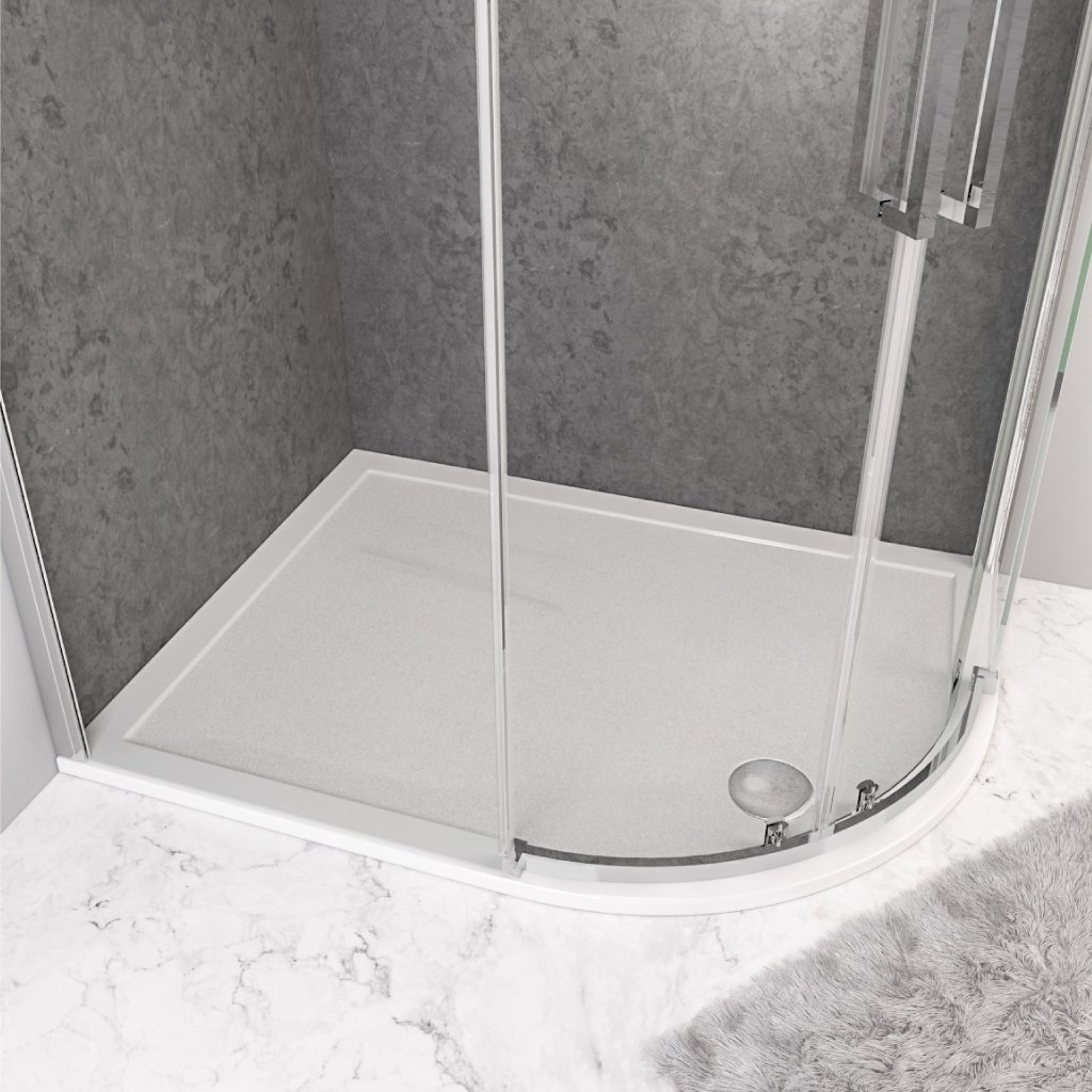  Corsair Anti-Slip 1200 x 800mm Offset Quad Right Hand (RH) 25mm Shower Tray - White 