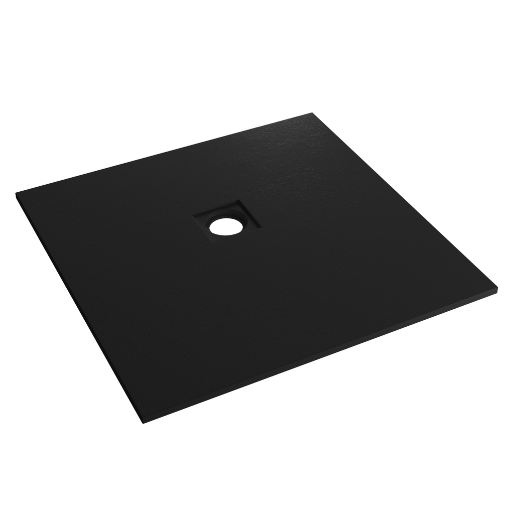  Crossland  800 x 800mm Square  Shower Tray with Slate Finish  - Black