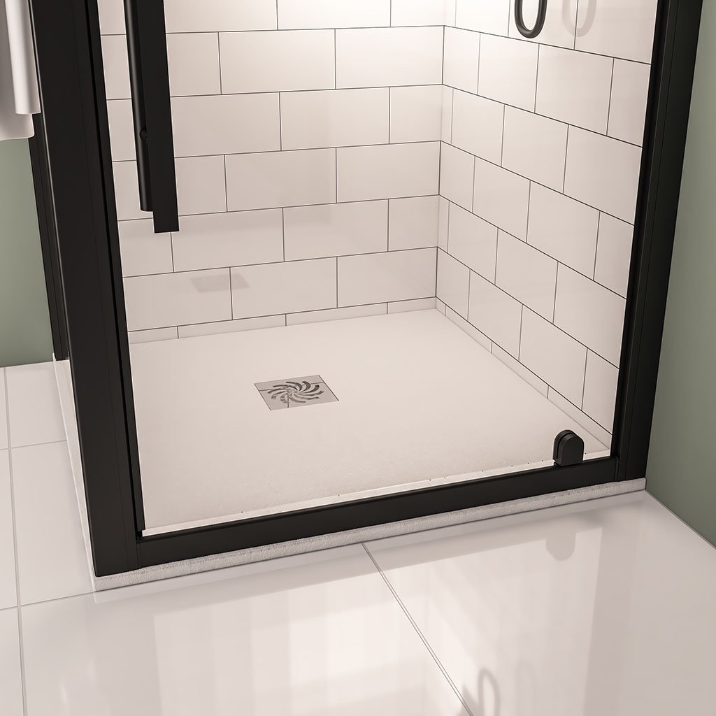  Crossland  800 x 800mm Square  Shower Tray with Slate Finish - White