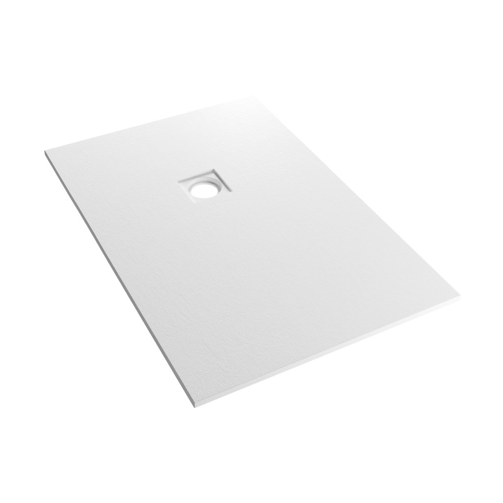  Crossland  1200 x 800mm Rectangular Shower Tray with Slate Finish - White