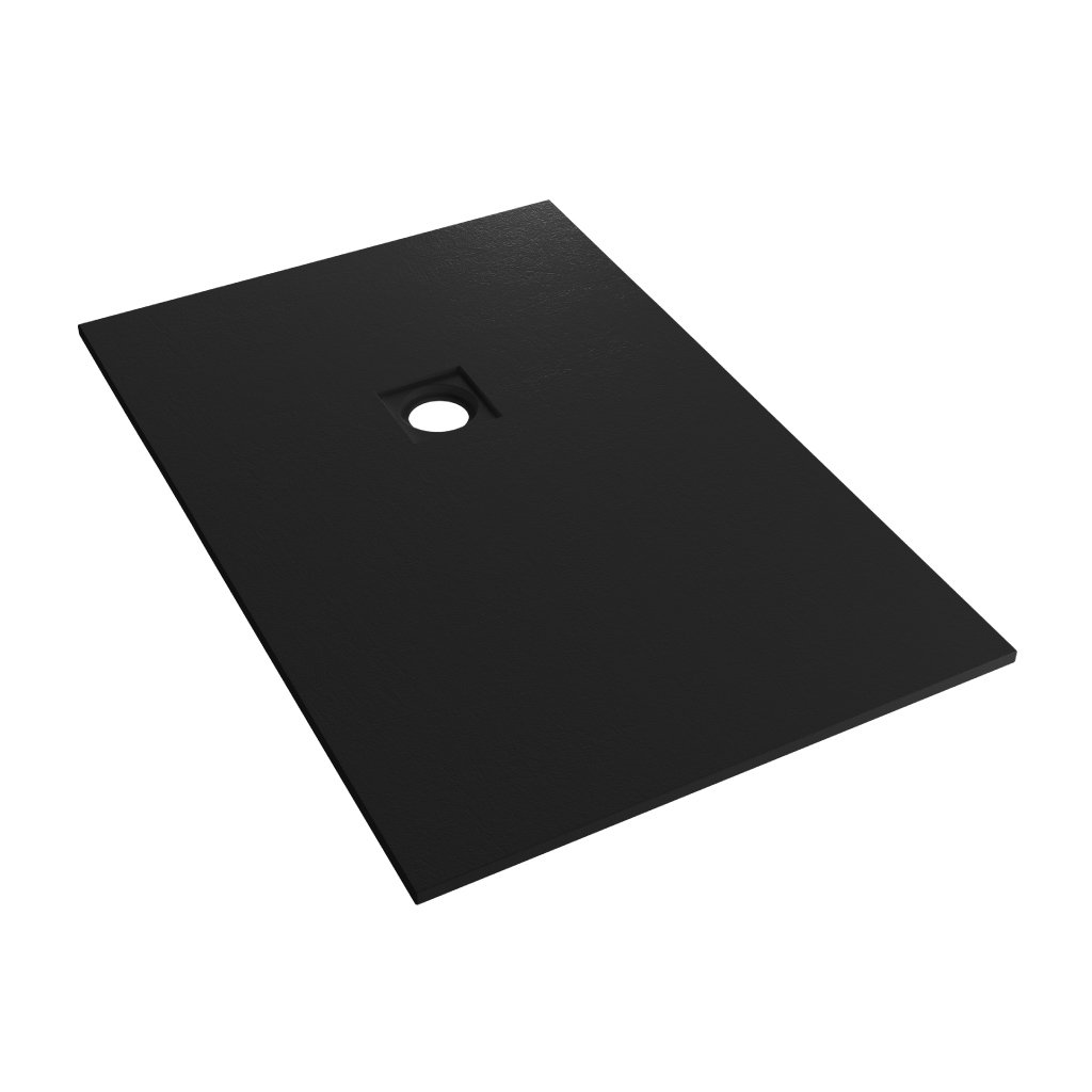  Crossland  1400 x 800mm Rectangular  Shower Tray with Slate Finish - Black