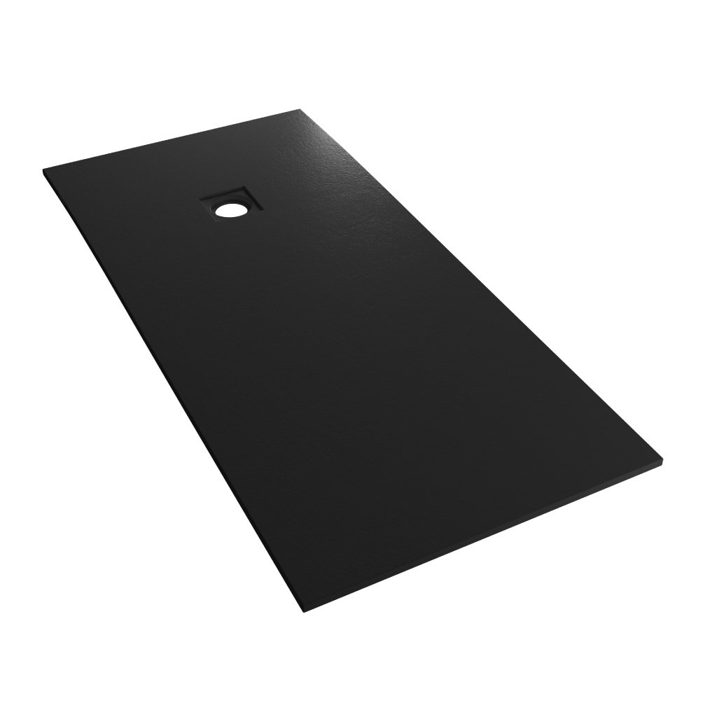  Crossland  1600 x 900mm Rectangular Shower tray with Slate Finish - Black