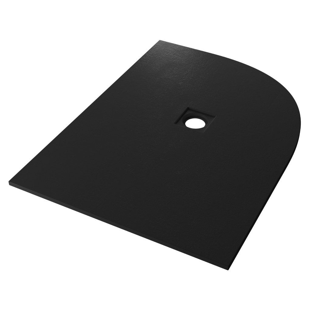  Crossland  1200 x 900mm Right Hand (RH) Offset Quad Shower Tray with Slate Finish - Black