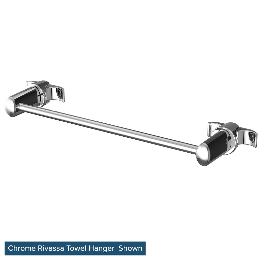 Rivassa Towel Hanger Set with 600mm Bar Gloss White