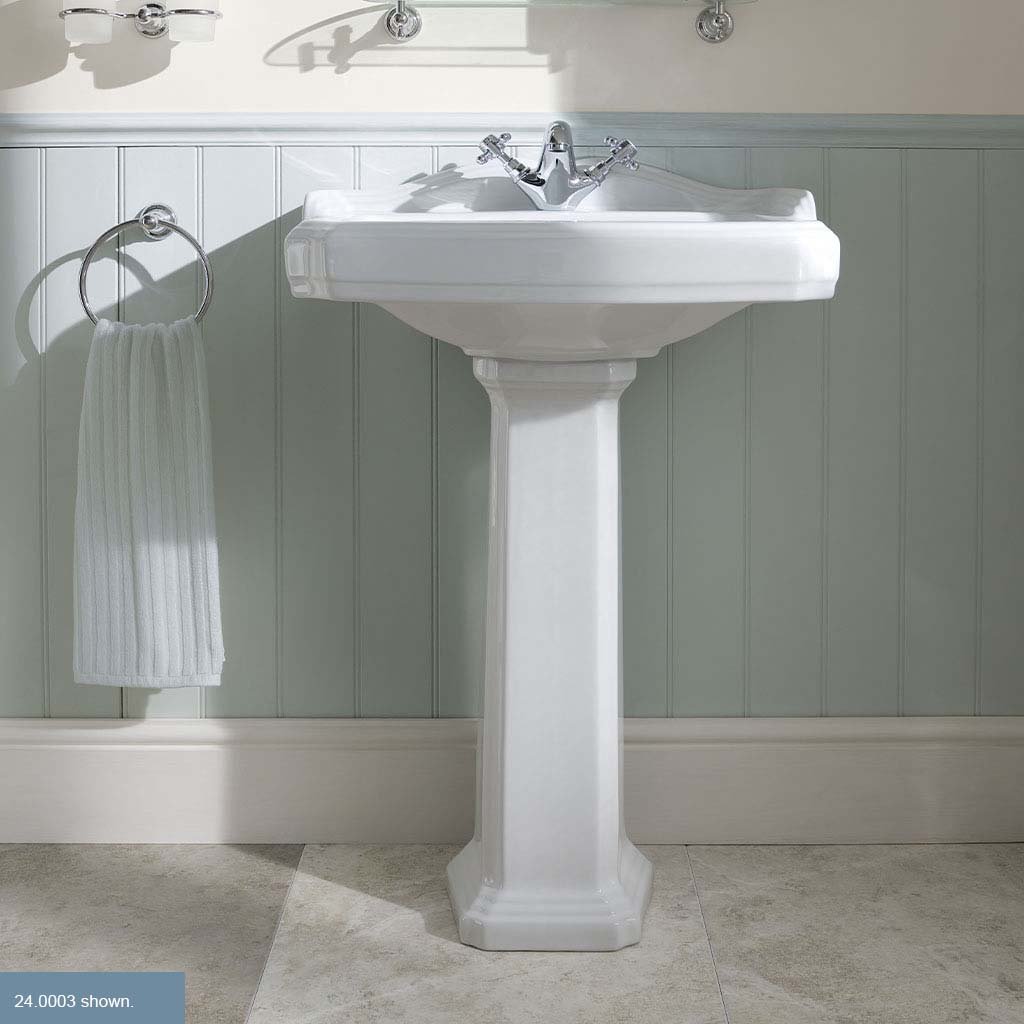 Belgravia 59cm x 47cm 2 Tap Hole Basin with Overflow - White