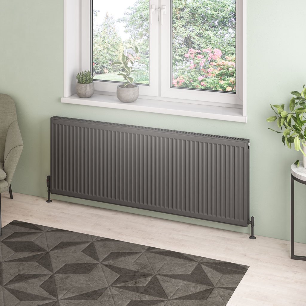 Type 21 Compact Panel Radiator 600 x 1600 Matt Anthracite