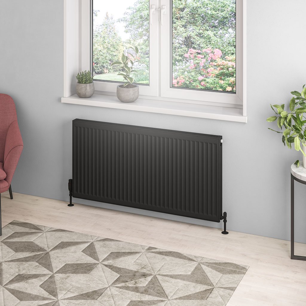 Type 21 Compact Panel Radiator 600 x 1200 Matt Black