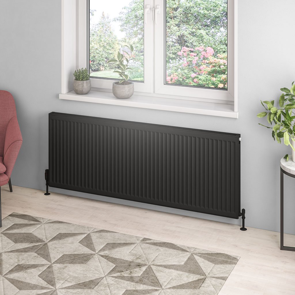 Type 21 Compact Panel Radiator 600 x 1600 Matt Black