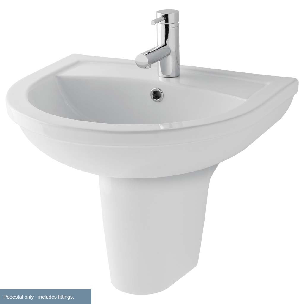 Dura Semi Pedestal with Fixings - White