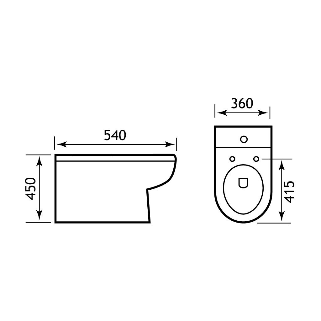 Dura High Level Back To Wall WC Pan with Fixings - White