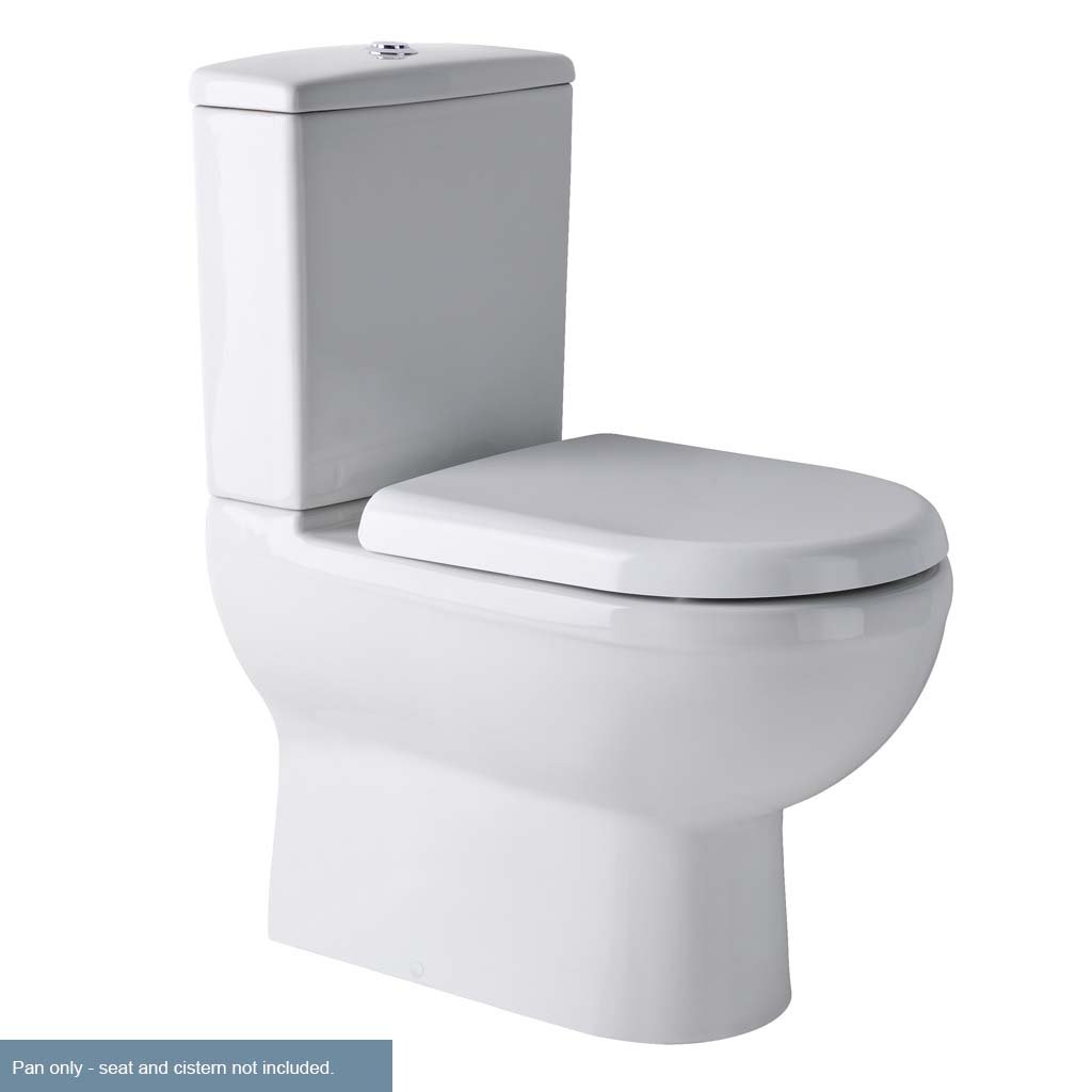 Dura Close Coupled Back To Wall WC Pan with Fixings - White