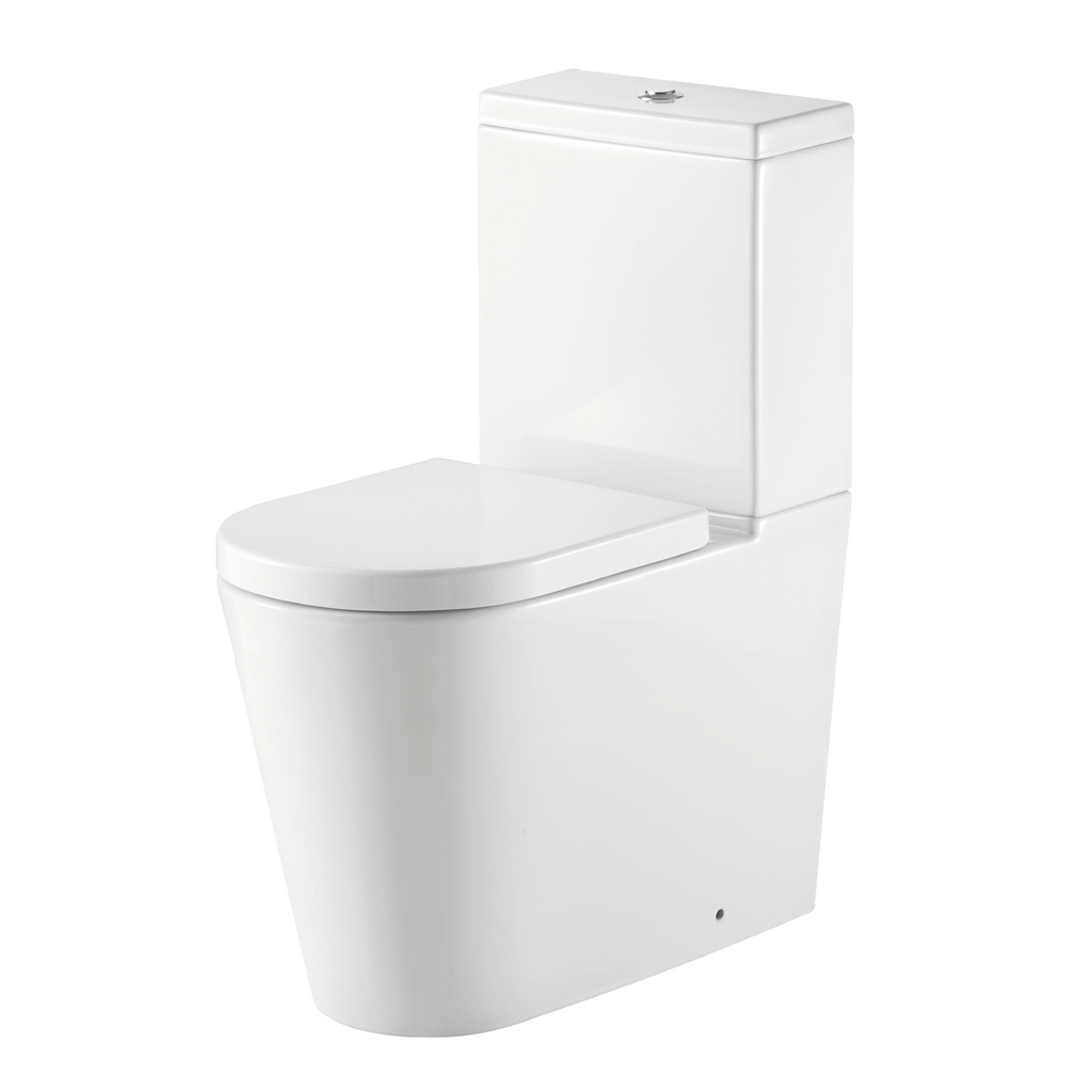 Metro Short Projection Comfort Height Close Coupled Back To Wall WC Pan with Fixings - White