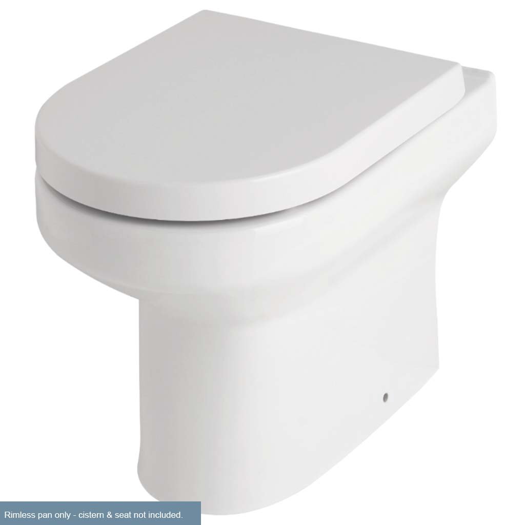 Kenley Back To Wall Rimless WC Pan with Fixings - White