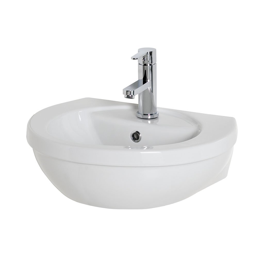 Temptation 45cm x 39cm 1 Tap Hole Ceramic Basin with Overflow - White