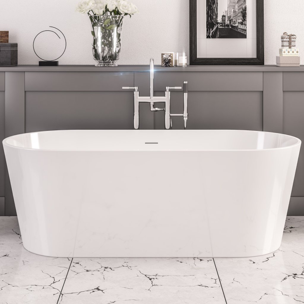 Lambeth 1590 x 740 x 560mm Freestanding Bath inc Waste - White