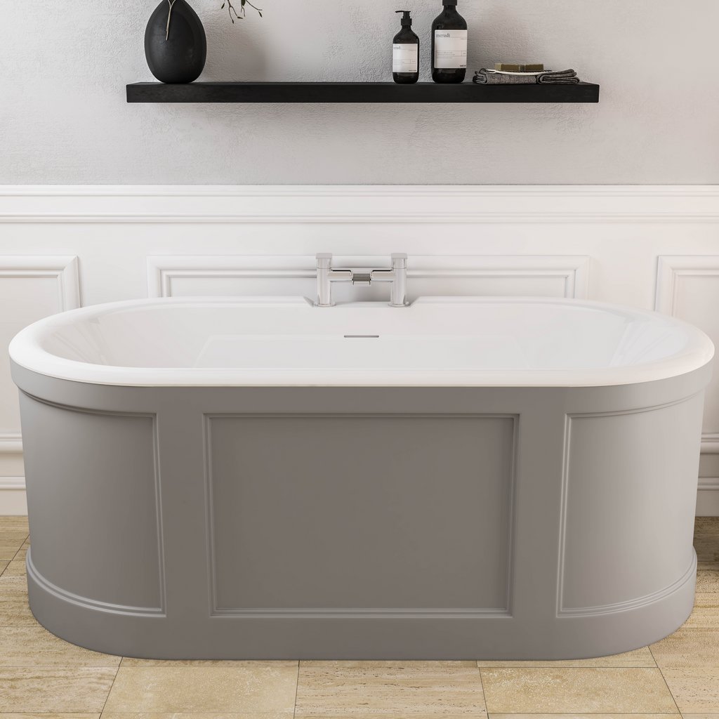 Hampton 1510 x 735 x 600mm (460mm Depth) Freestanding Bath - Grey