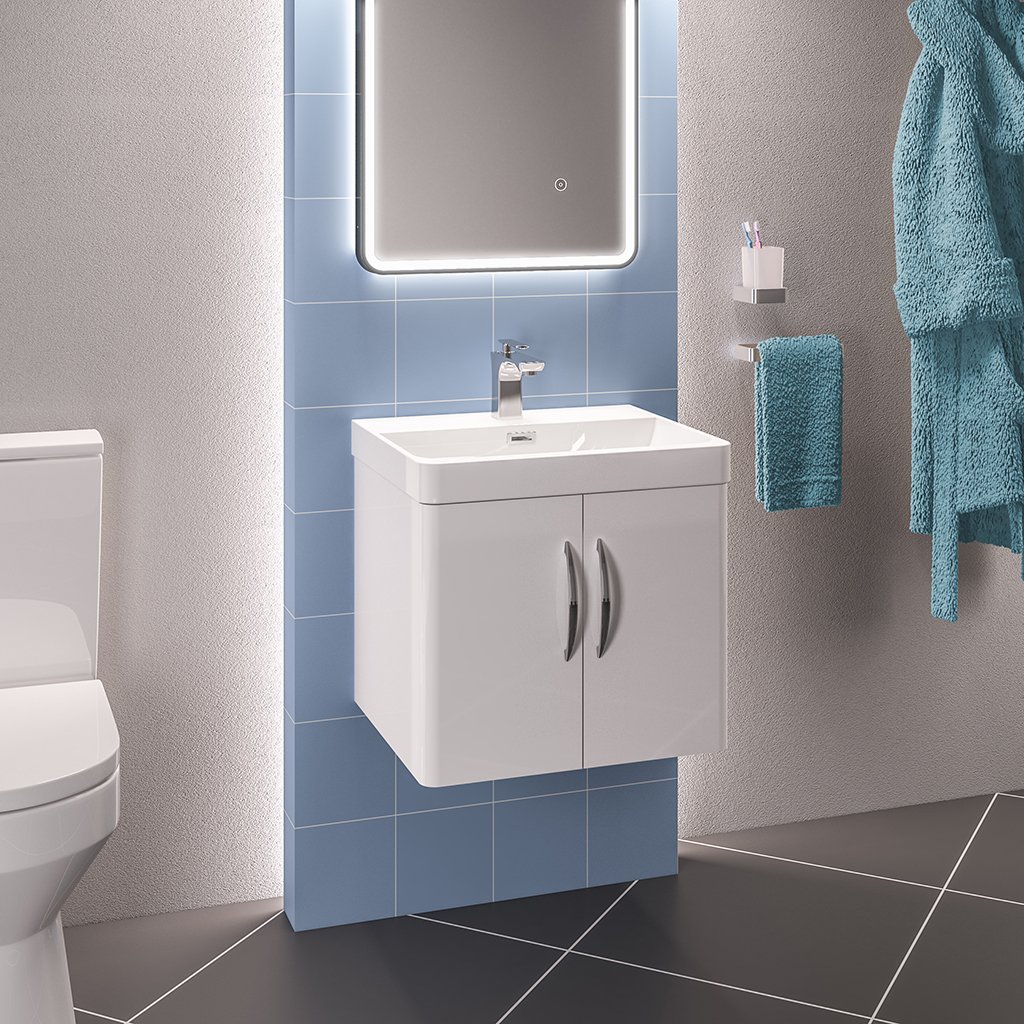 Cavone 60CM 2 Door Basin Vanity Unit - Gloss White