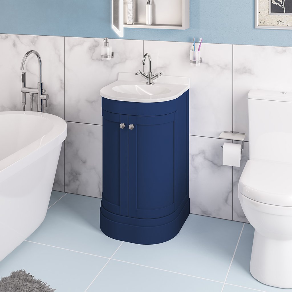 Hardwick 60CM 2 Door Basin Vanity Unit - Matt Blue