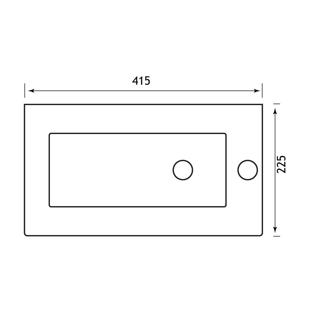 Cavone 40cm x 22cm 1 Tap Hole Cloakroom Basin with Overflow - White