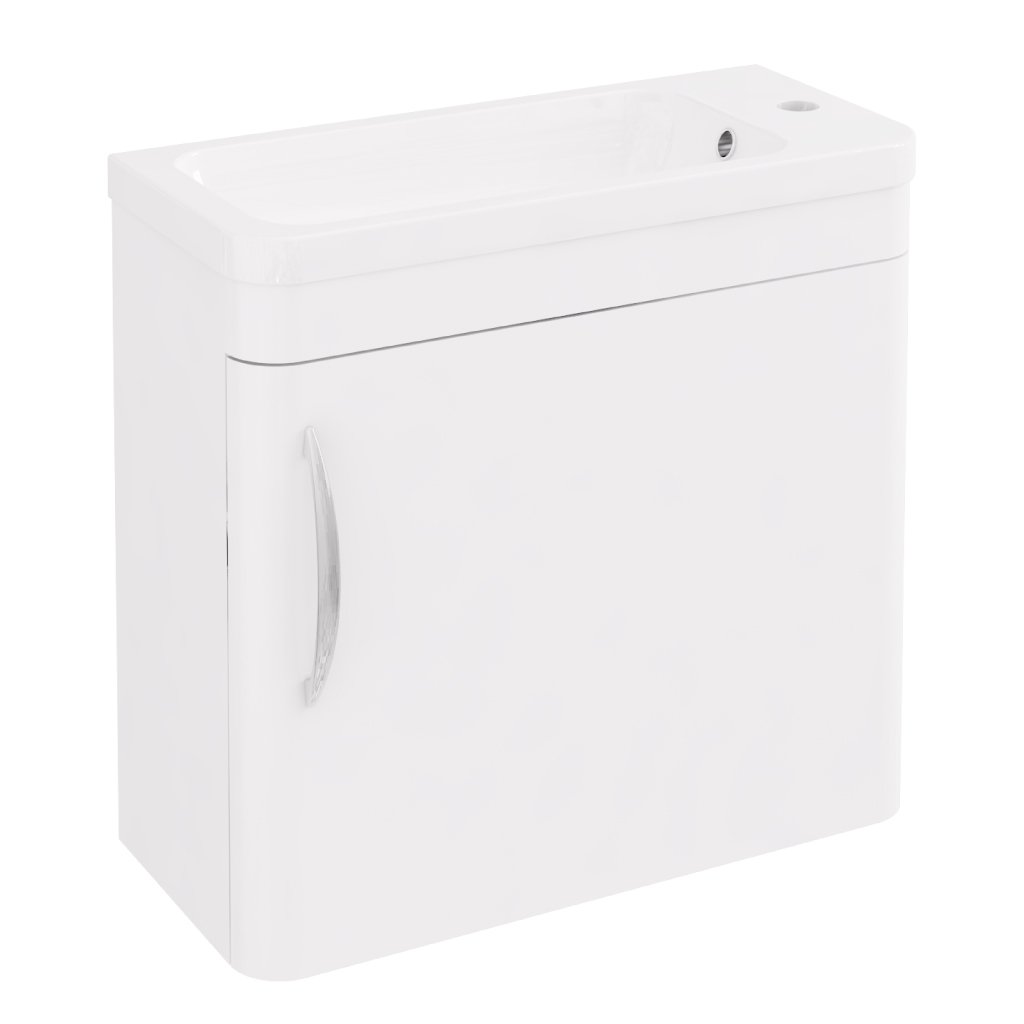 Cavone 50CM 1 Door Basin Vanity Unit - Gloss White