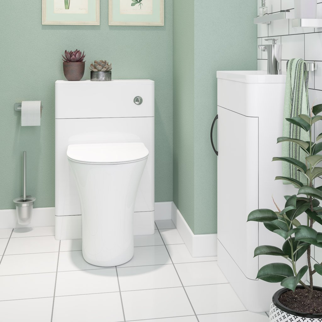 Cavone 50cm (W) x 250cm (D) WC Unit - Gloss White