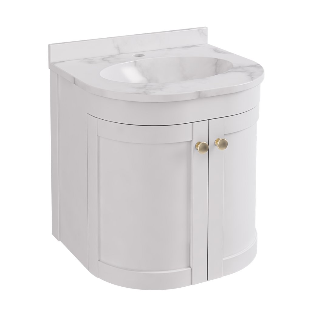 Hardwick 50CM 2 Door Basin Vanity Unit - Matt White