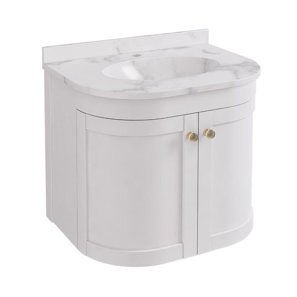 Hardwick 60CM 2 Door Basin Vanity Unit - Matt White