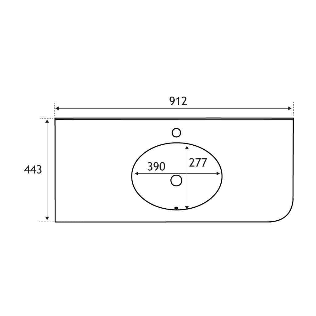 Hardwick 90cm x 44cm Left Hand (LH) 1 Tap Hole Quartz Corner Basin - White