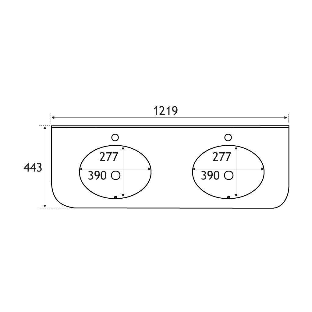 Hardwick 120cm x 44cm 2 Tap Hole Polymarble Double Bowl Basin - White