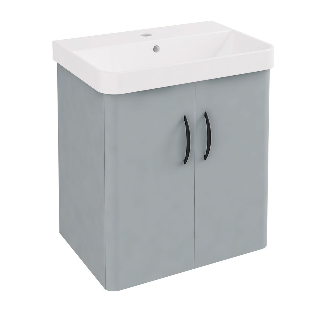 Cavone II 50CM 2 Door Wall Hung Basin Vanity Unit - Grey