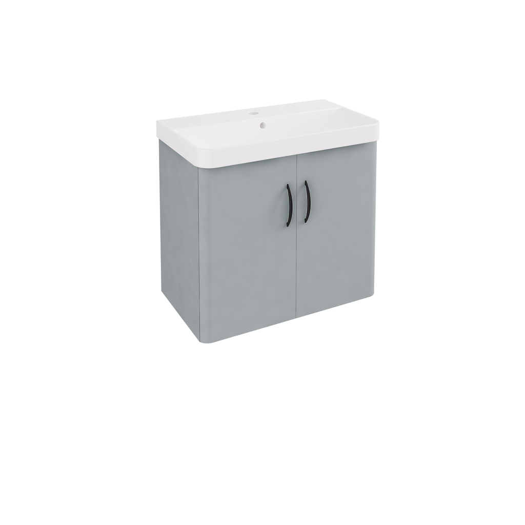 Cavone II 60CM 2 Door Wall Hung Basin Vanity Unit - Grey