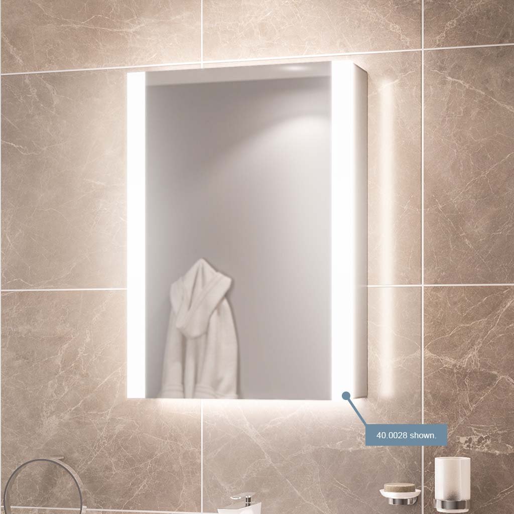 Caldini 400 x 600 x 130 LED 1 Door Mirror Cabinet