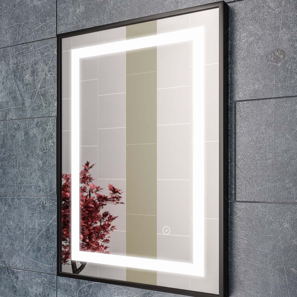 Varano 500x700mm LED mirror black frame