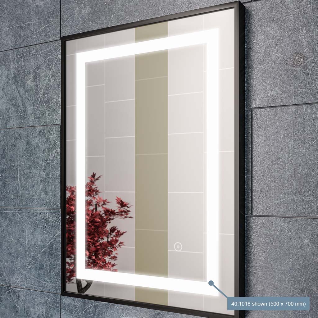 Varano 600x800mm LED mirror black frame