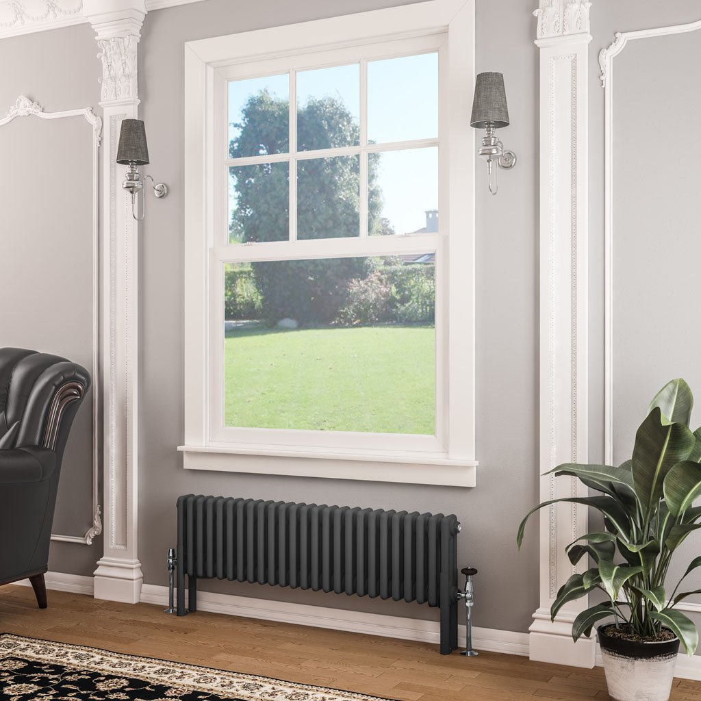 Imperia 3 Column Radiator 300 x 1145mm Matt Anthracite