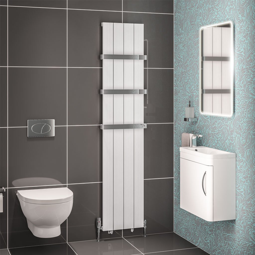 Mersey 1800 x 375 Aluminium Radiator Matt White