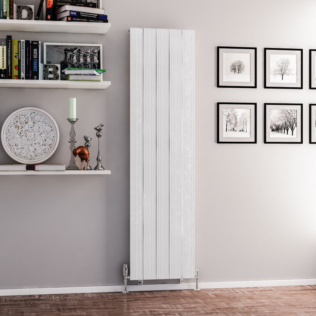 Mersey 1800 x 470 Aluminium Radiator Matt White