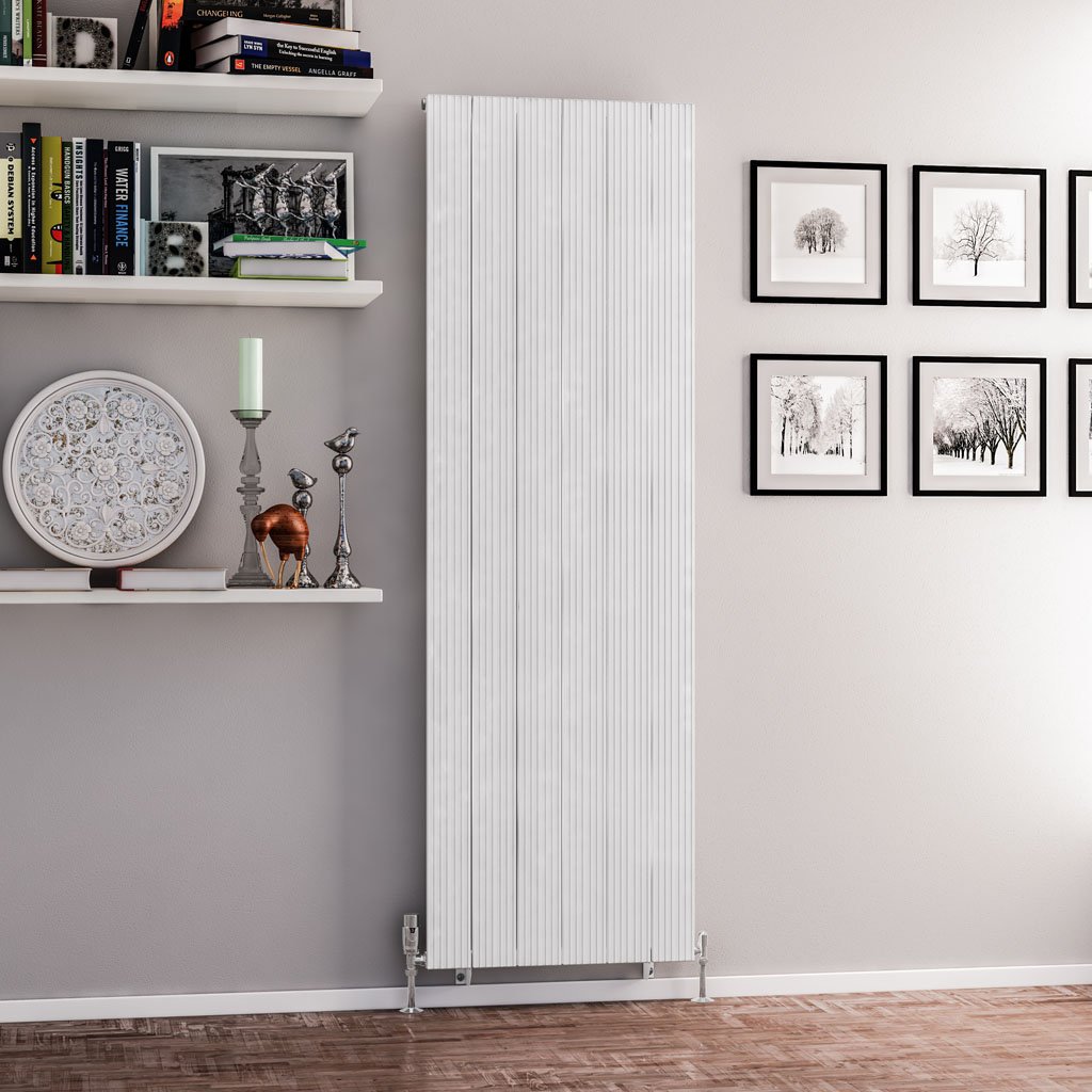 Mersey 1800 x 565 Aluminium Radiator Matt White