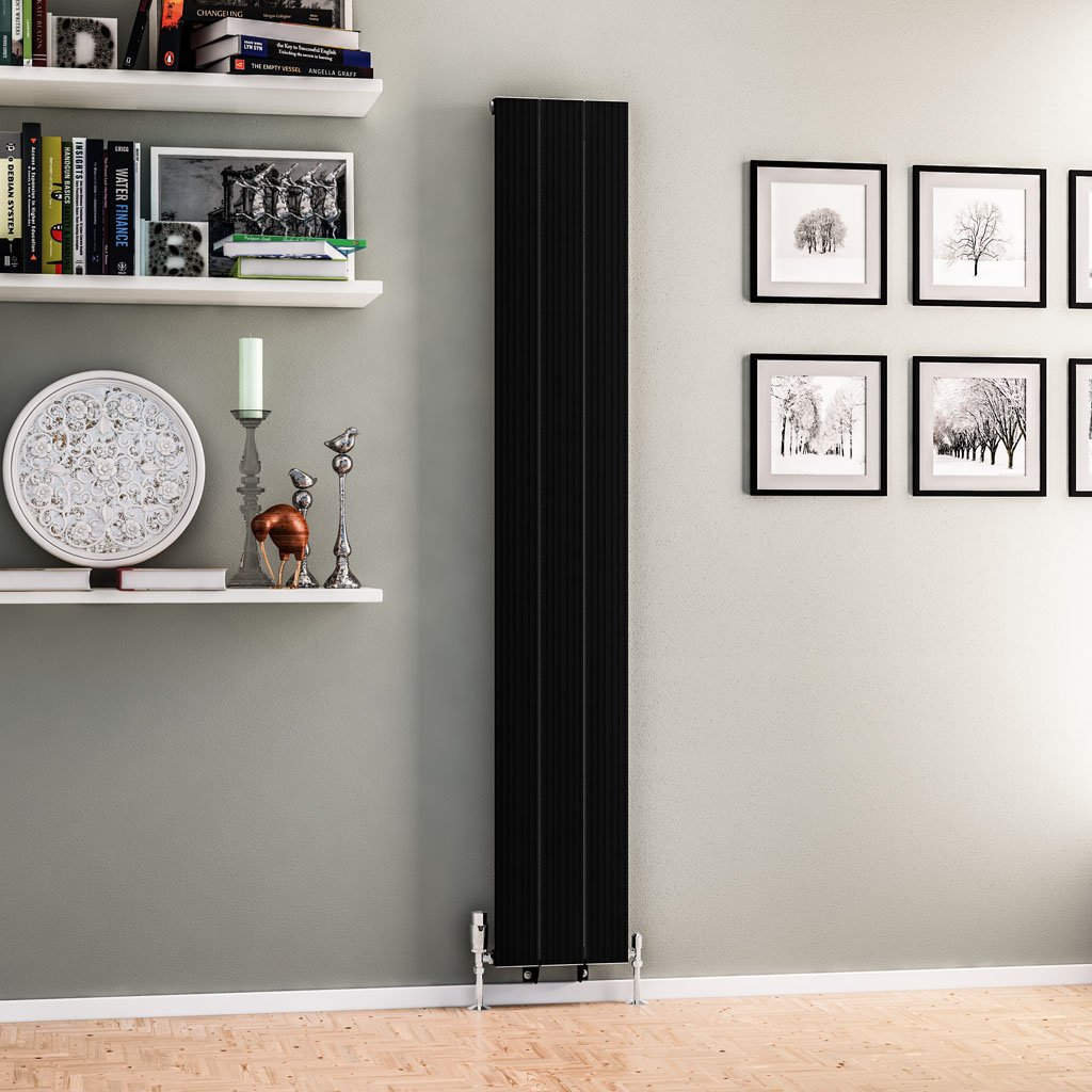 Mersey 1800 x 280 Aluminium Radiator Matt Black