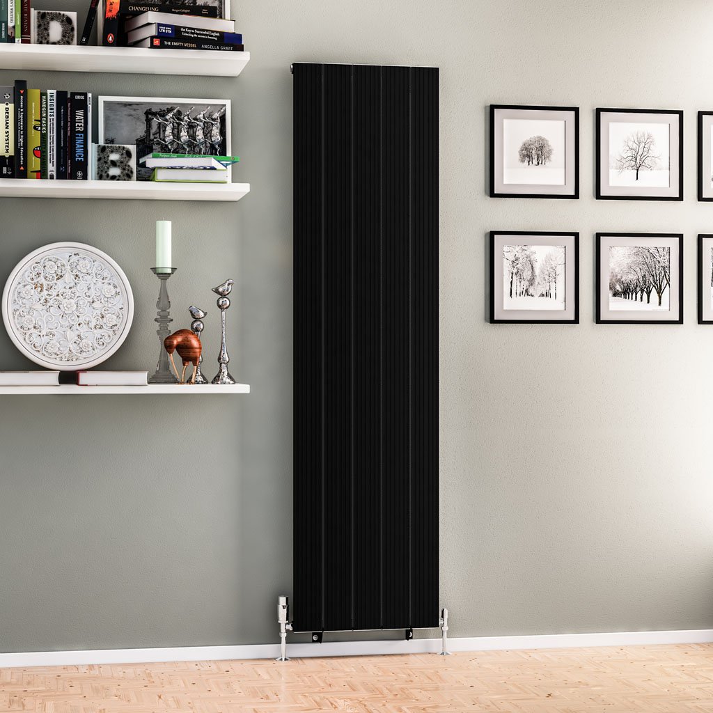 Mersey 1800 x 470 Aluminium Radiator Matt Black