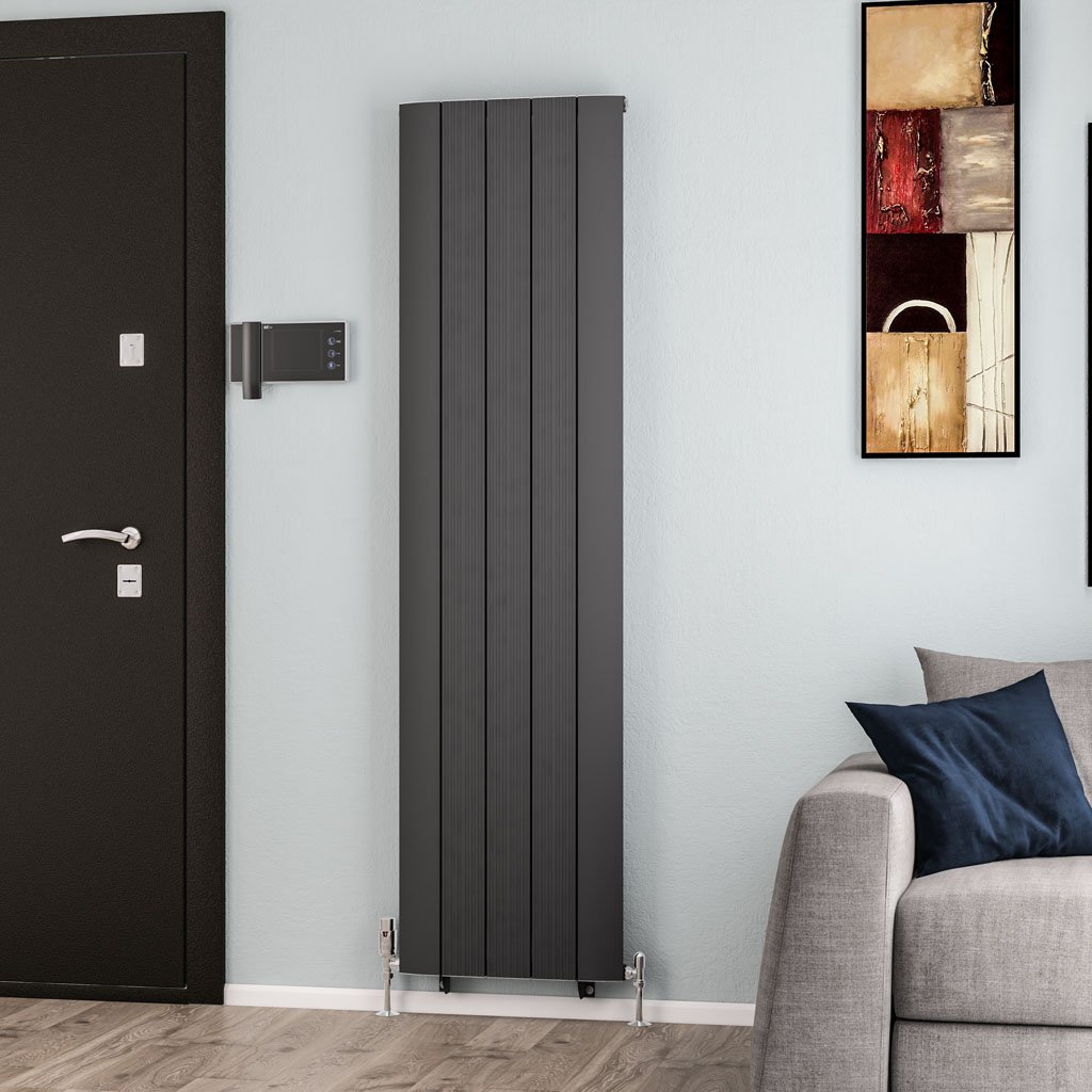 Trent 1800 x 470 Aluminium Radiator Matt Anthracite