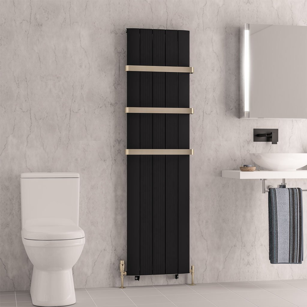 Trent 1800 x 470 Aluminium Radiator Matt Black