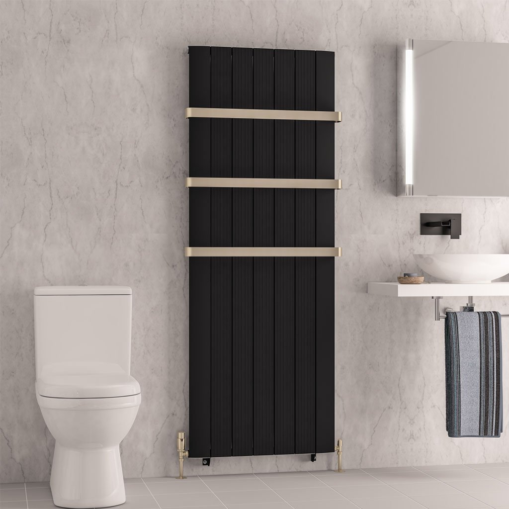 Trent 1800 x 660 Aluminium Radiator Matt Black