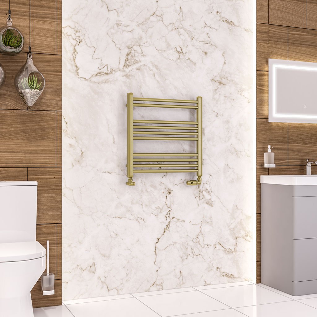 Wendover Straight Multirail 600 x 600 Brushed Brass