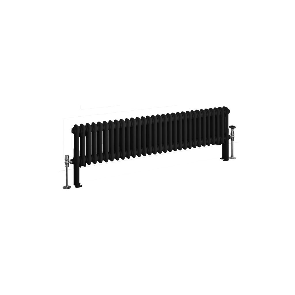 Imperia 2 Column Radiator 300 x 1370mm Matt Black