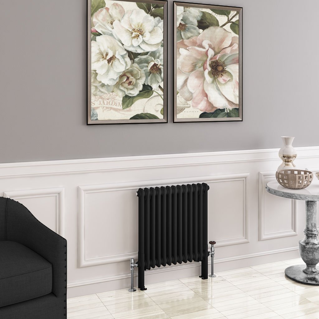 Imperia 2 Column Radiator 600 x 605mm Matt Black